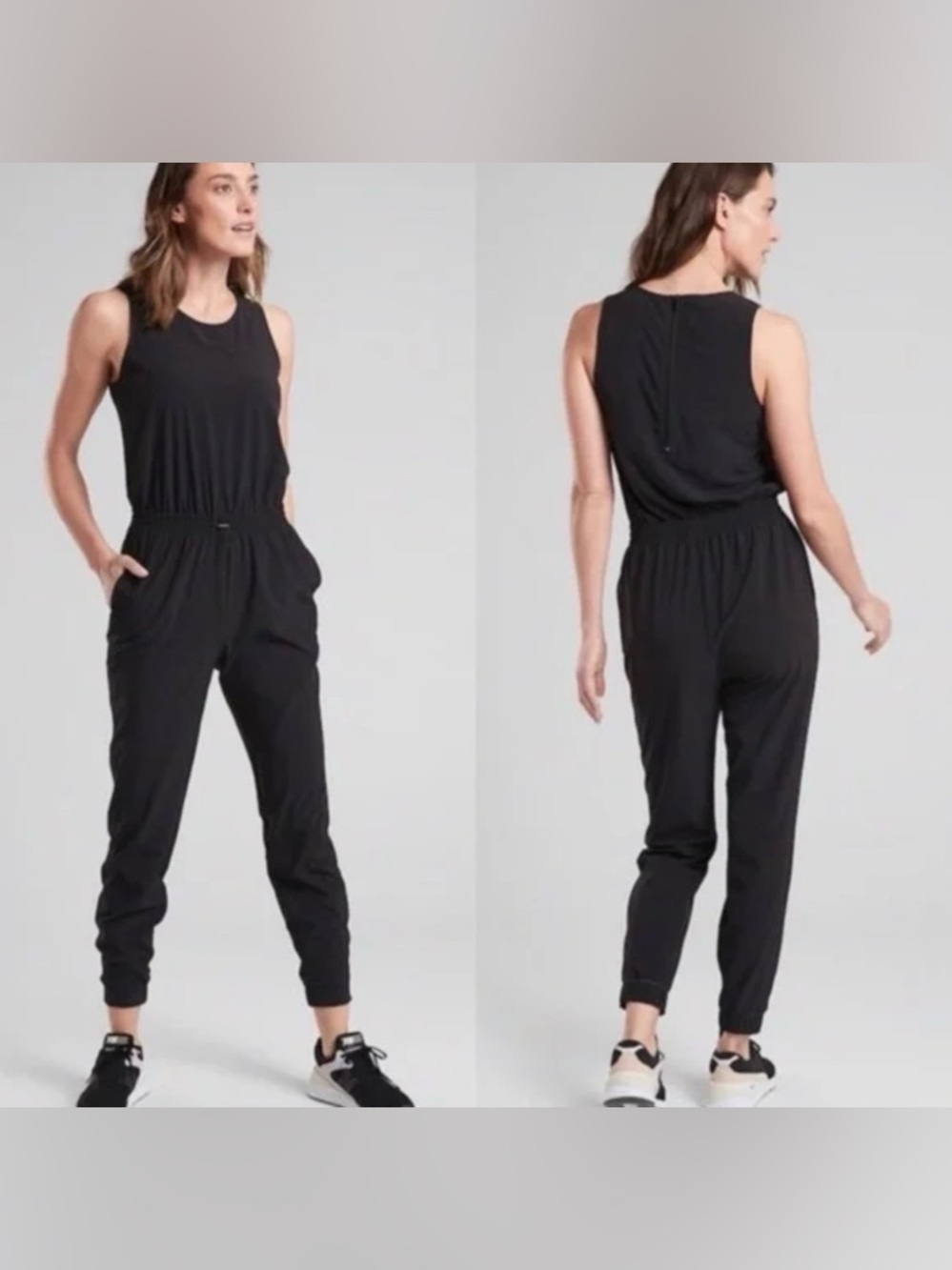Athleta Sleeveless Black Athletic Jumpsuit